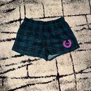 PINK Victoria's Secret Green Plaid Lounge Shorts